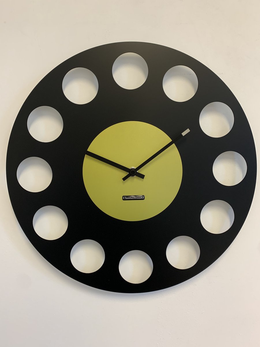 ChantalBrandO Wandklok MARAVAL Black & GREEN XL Modern Design