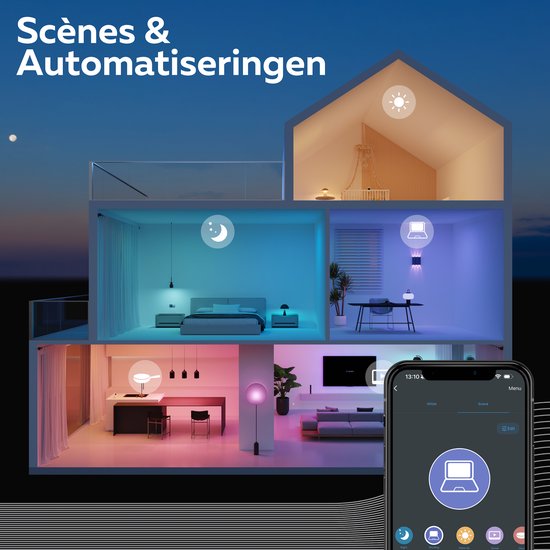 Calex Smart LED Lamp - Wifi Filament Verlichting - Globe 12,5cm - E27 - Slimme Bulb - Dimbaar - 7W