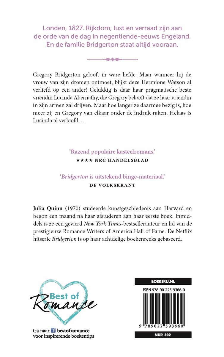 Bridgerton 8 - Een man van stand - back cover