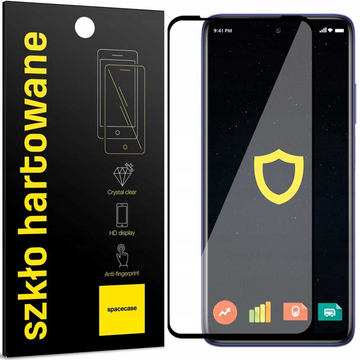 Spacecase 5D Gehard Glas Voor Xiaomi Redmi Note 9S 9 Pro