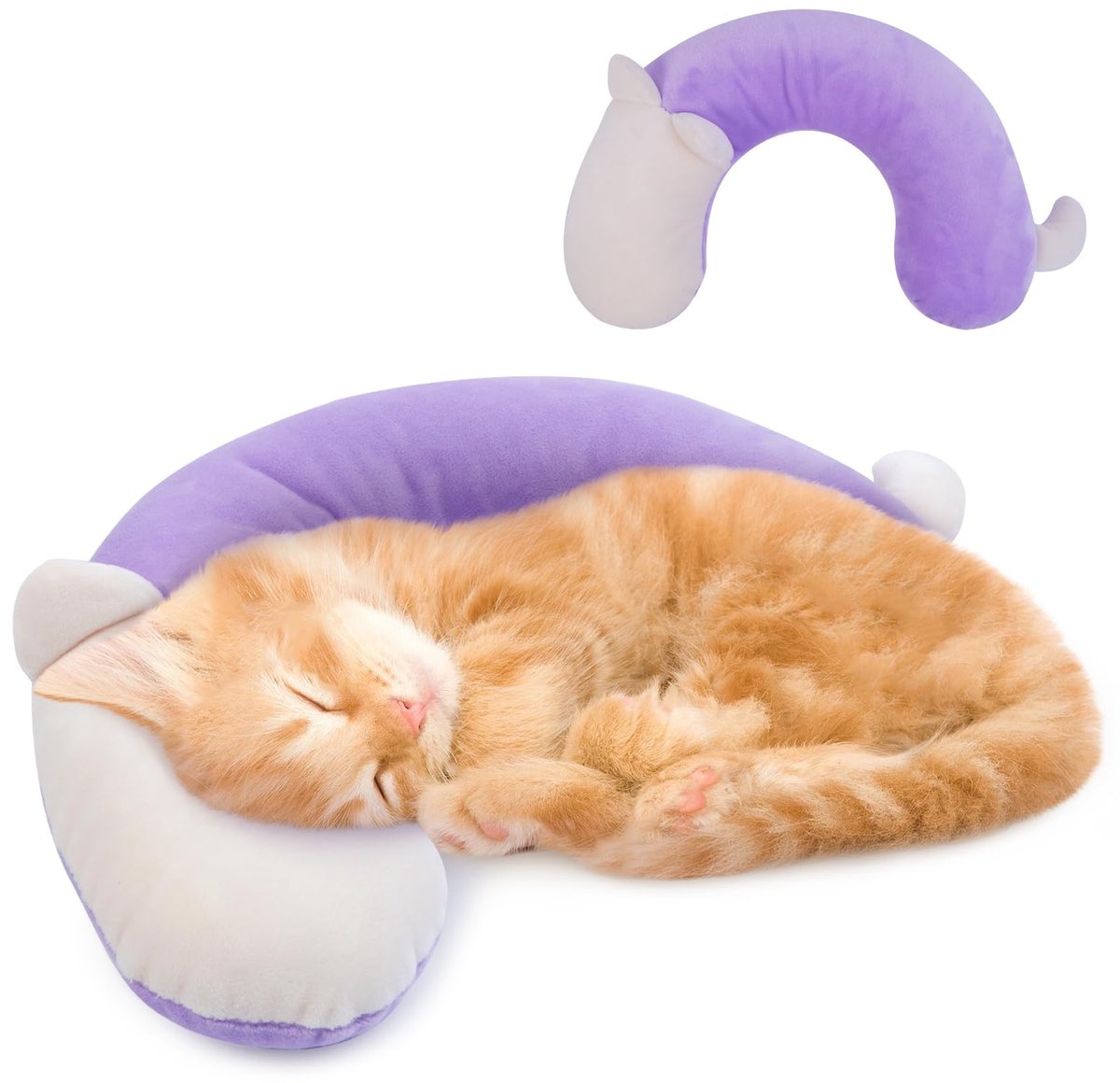 My Ninki ® Comfortabel U-vormig Huisdierkussen voor Katten en Kleine Honden - Wasbaar en Pluche Ontwerp