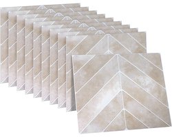 Dekorix plaktegels - Set van 10 zelfklevende tegels - Tegelstickers - Keuken - Badkamer - 29*23cm - Beige