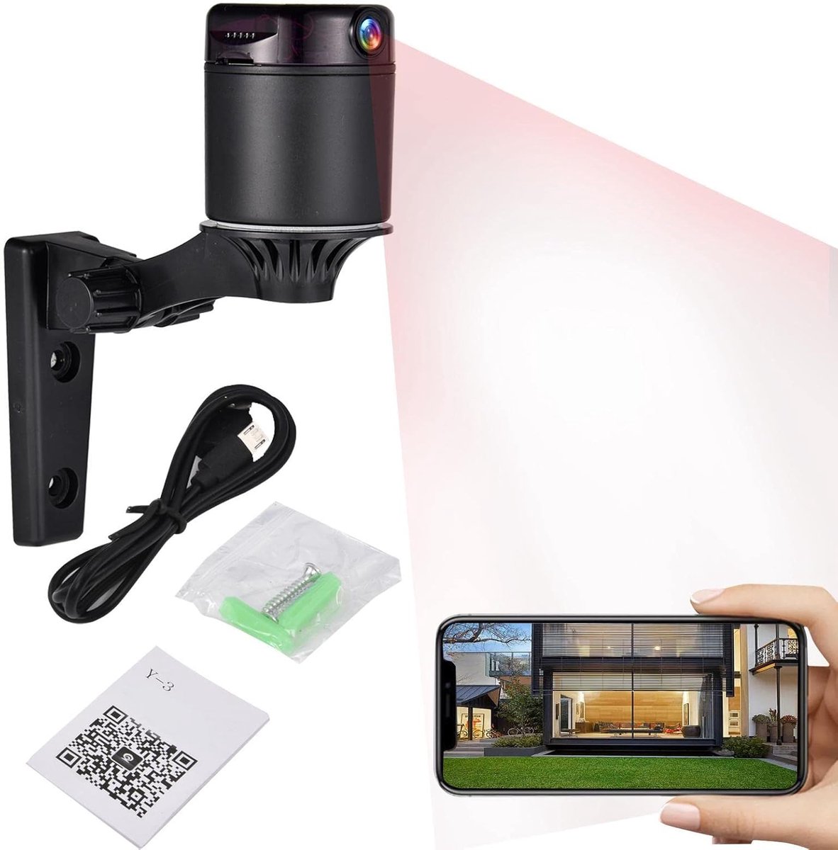 Draadloze 360-graden IP-beveiligingscamera met WiFi en nachtzicht - Slimme camera voor baby en huisdieren