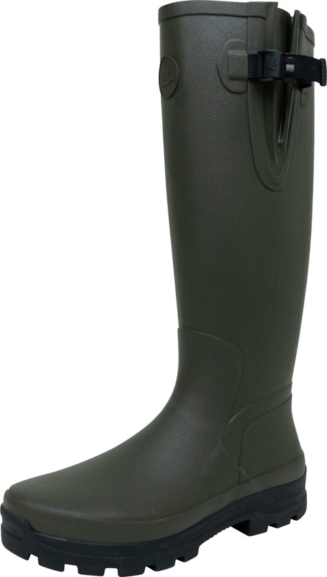 Botte de pluie Seeland verte avec boucle, vue de côté.