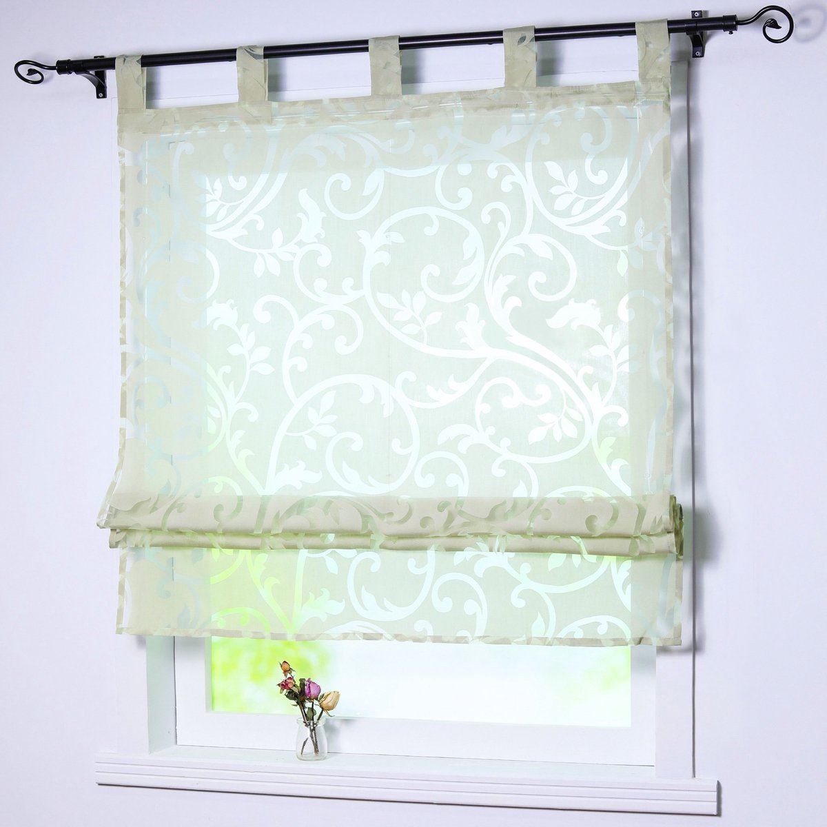 My Ninki ® Elegant Transparant Vouwgordijn met Lussen voor Stijlvolle Raamdecoratie in Huis
