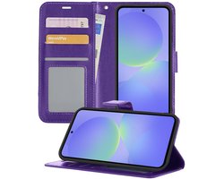 Hoesje - Geschikt voor Samsung Galaxy A36 - Luxe Bookcase - Walletcase Hoes - Portemonnee - Cover - Telefoonhoes - Paars