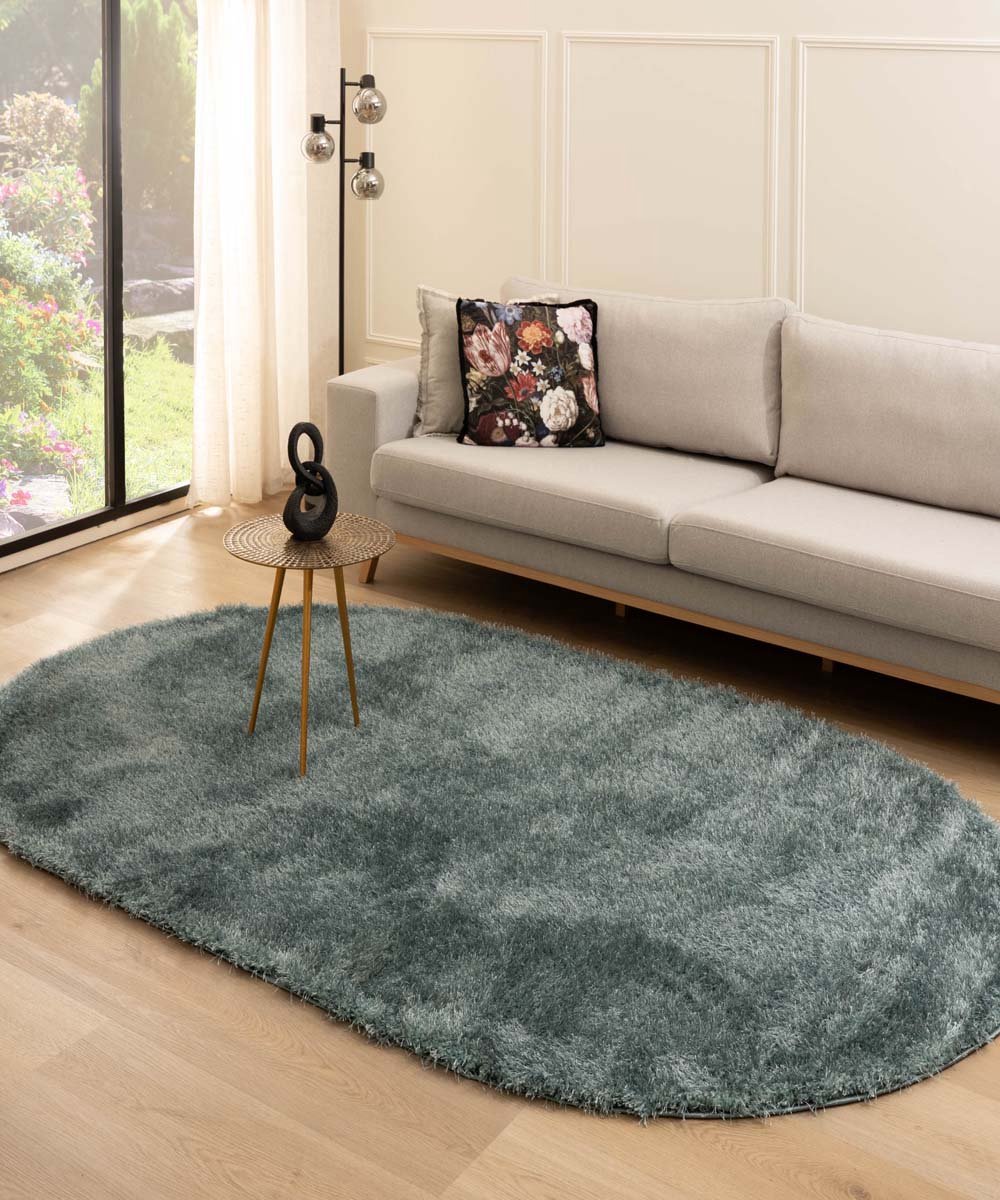 Velvet vloerkleed ovaal - Posh blauw 150x240