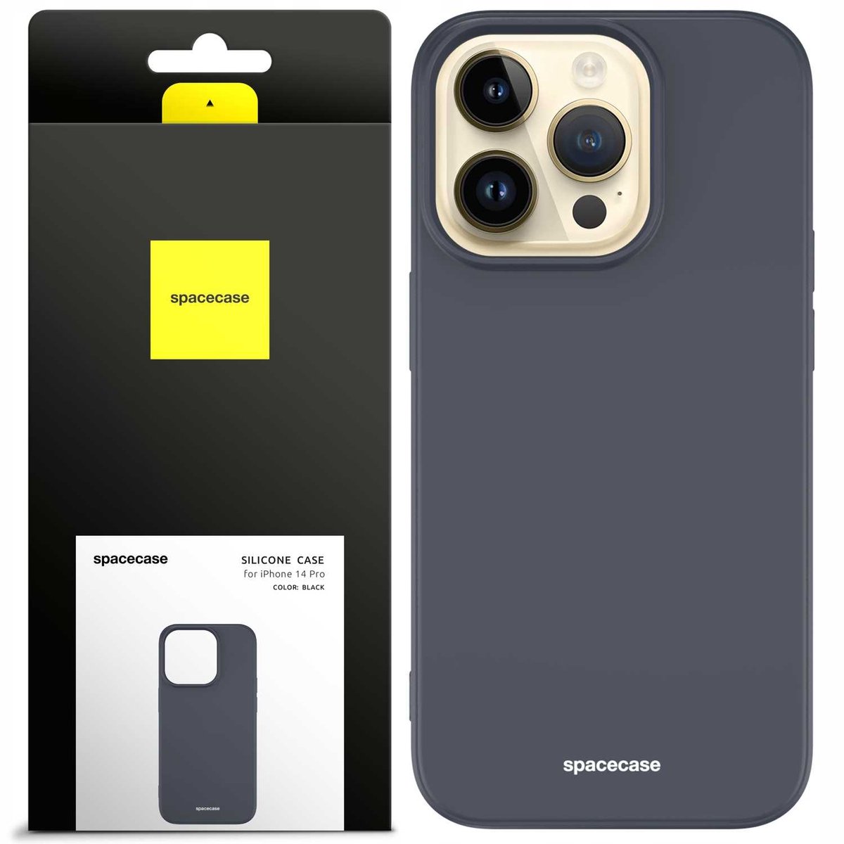 Spacecase Siliconen Hoesje Voor Iphone 14 Pro Zwart Bescherming