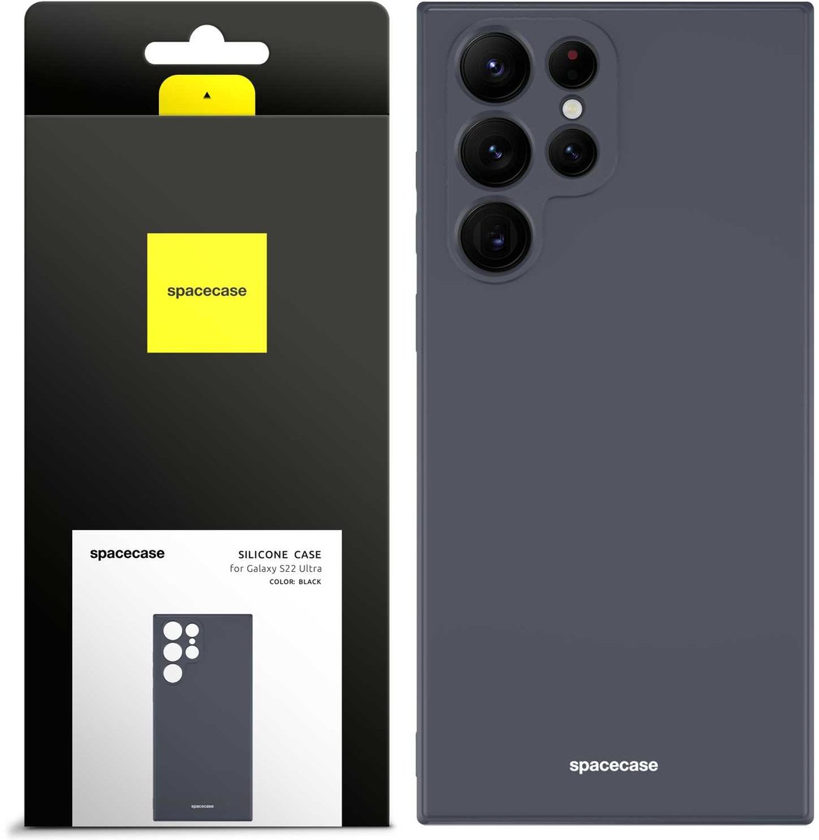 Spacecase Siliconen Case Cover Voor Samsung Galaxy S22 Ultra Zwart