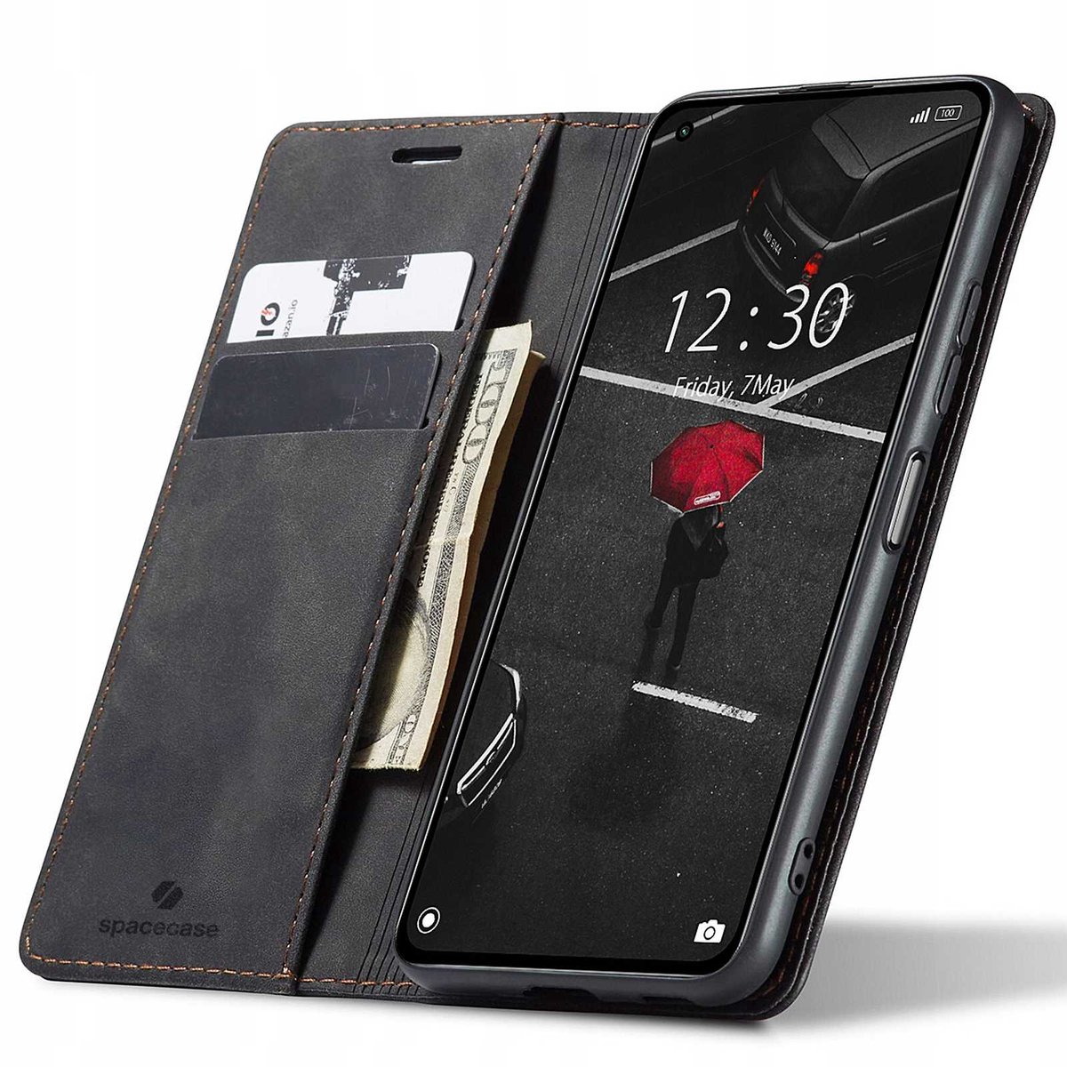 Spacecase Case Wallet Cover Voor Xiaomi Mi 11 Lite/5G Ne Zwart