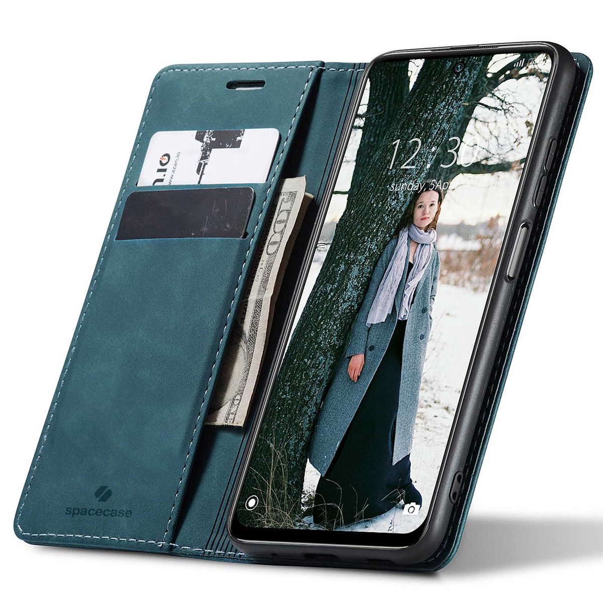 Spacecase Case Wallet Cover Voor Xiaomi Redmi Note 11 11S Blauw