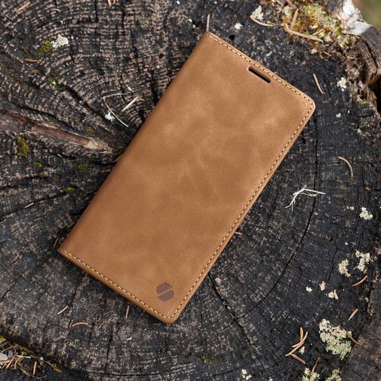 Étui portefeuille Spacecase pour Samsung Galaxy A52 5G, marron clair