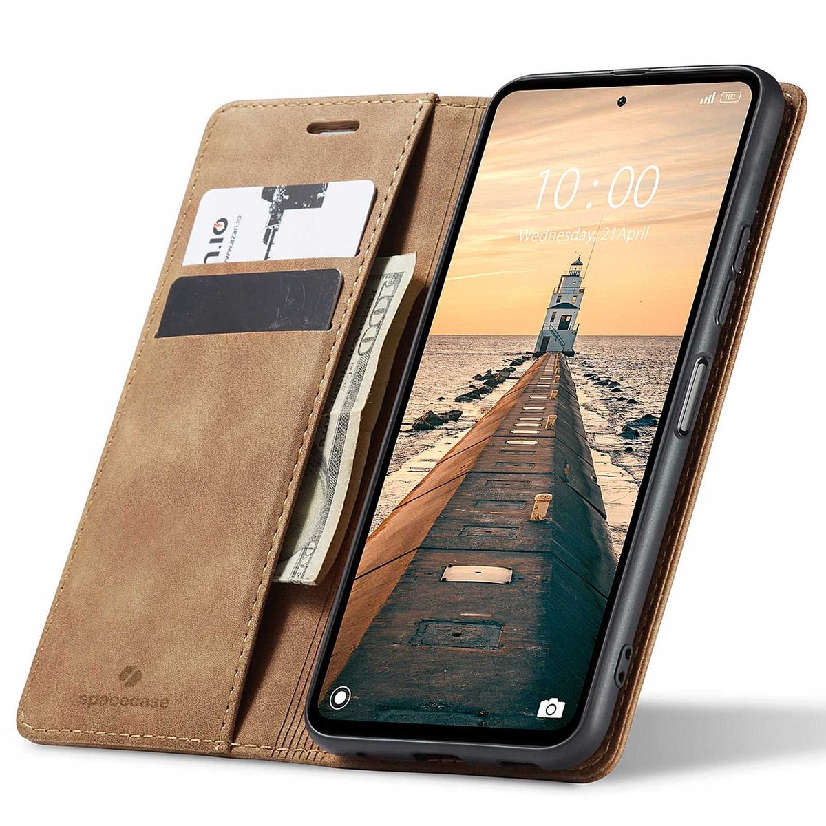 Spacecase Case Cover Voor Xiaomi Redmi Note 11 Pro 5G Lichtbruin