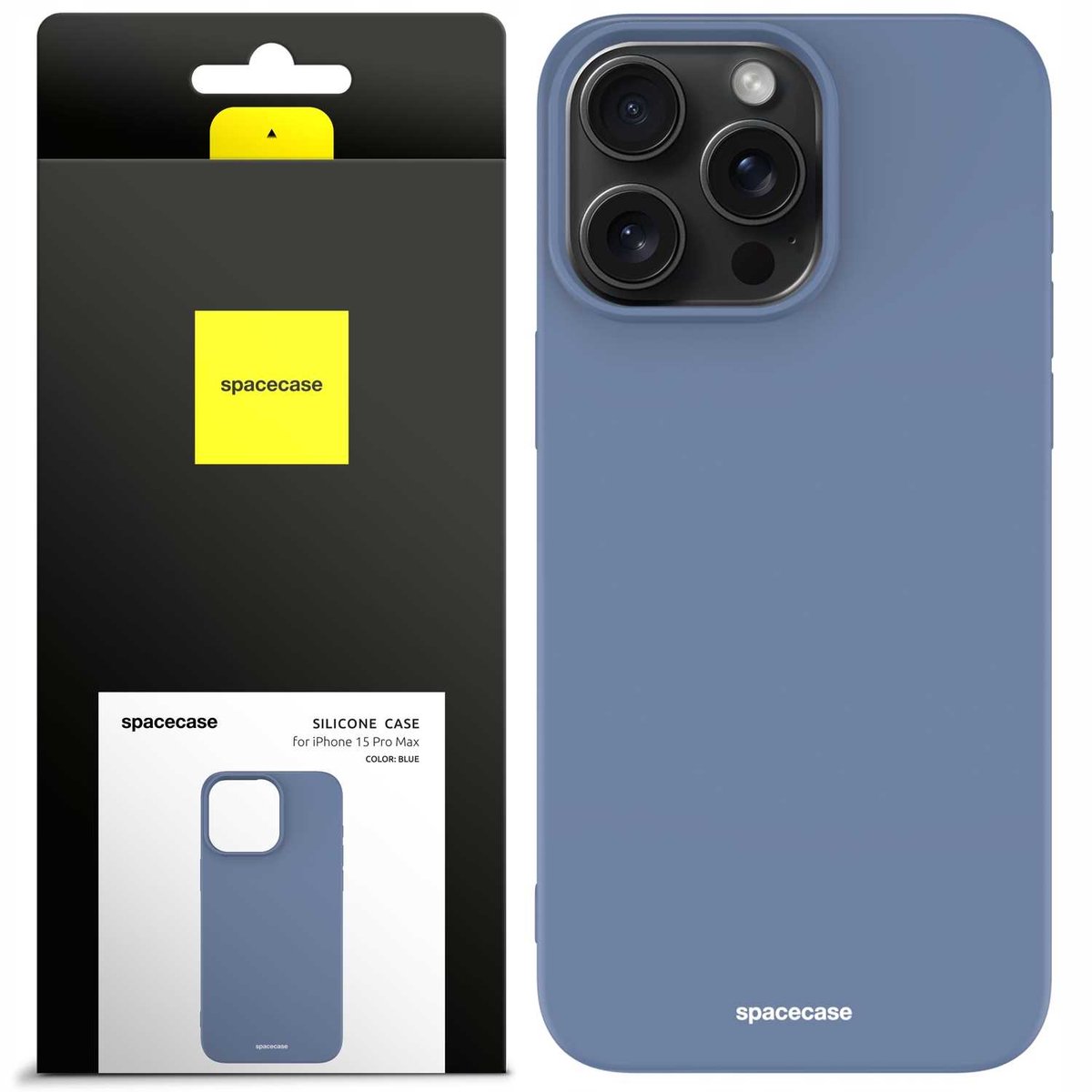 Spacecase Siliconen Hoesje Voor Iphone 15 Pro Max Blauw