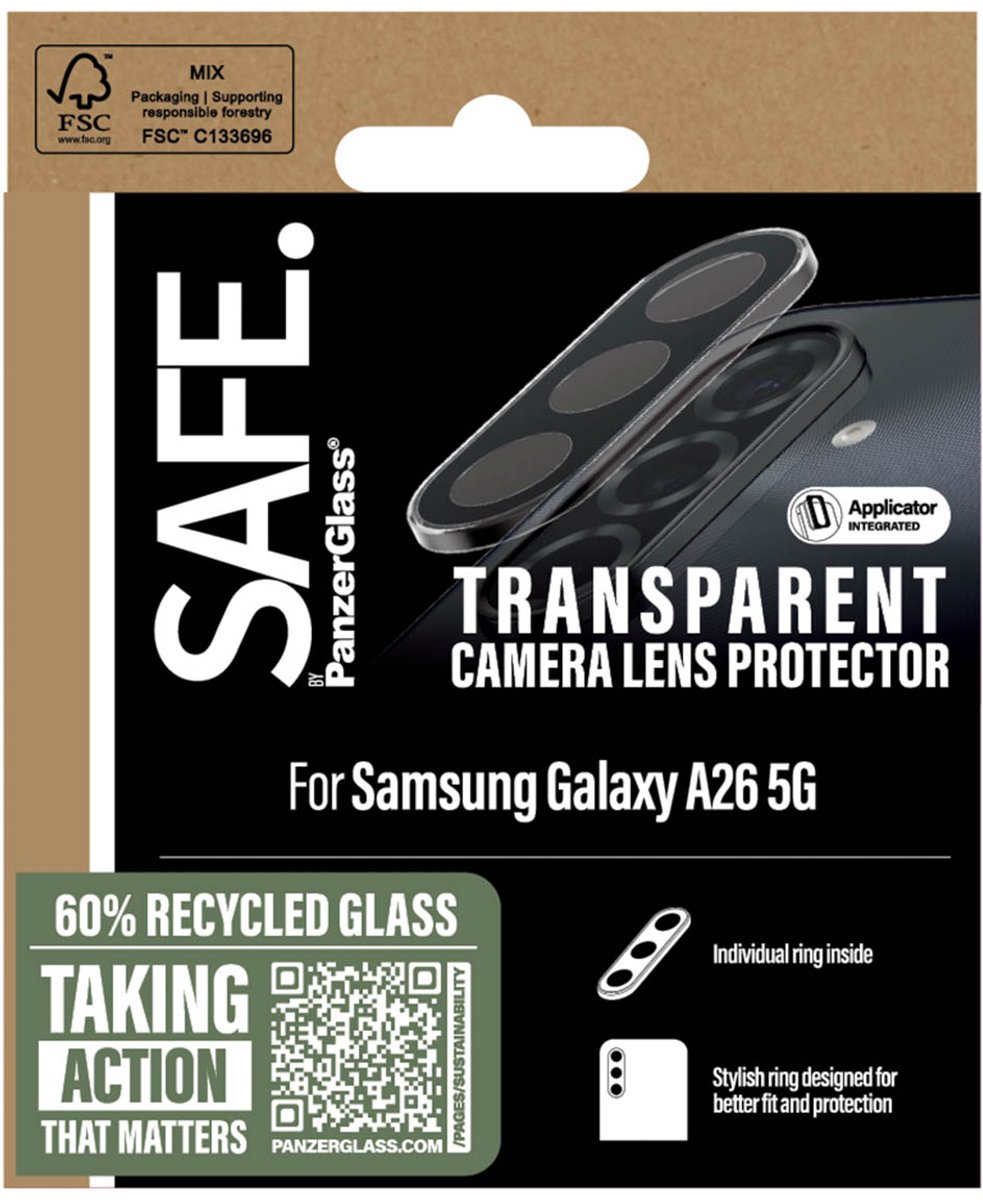 SAFE by PanzerGlass Camera Lens Protector geschikt voor Samsung Galaxy A26 - Transparant