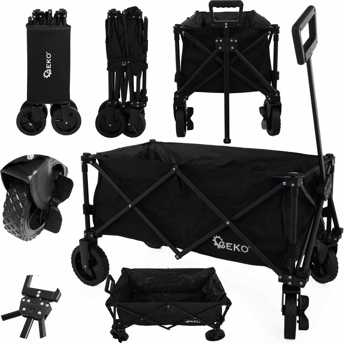 GEKO Opvouwbare tuinkar - 127L - 100kg draagvermogen - Compact en lichtgewicht ontwerp