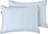 Cloudpillo Duopack Kussenslopen - Set van 2 (55x75 cm) - Luxe Katoen Satijn (300TC) - Sky Blue - Zijdezacht, Hypoallergeen & Ademend