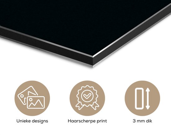 Décoration murale Métal - Peinture Aluminium Industriel - Orchidée - Fleurs - Zwart - Rose - Boutons - 30x40 cm - Dibond - Photo sur aluminium - Décoration murale industrielle - Pour le salon/chambre