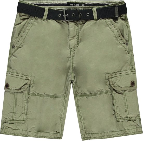 Cars Jeans - Heren Bermuda met Gratis Riem - Durras - Olijf Groen
