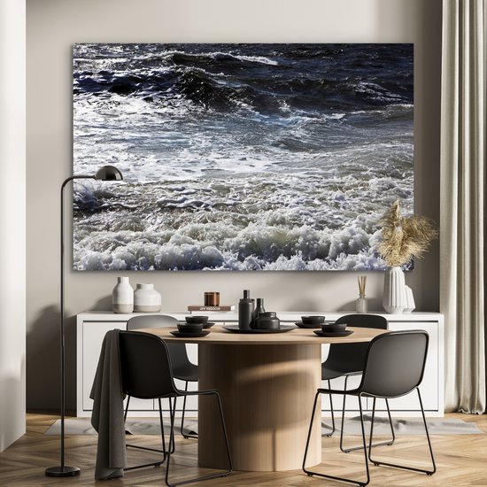 Tableau aluminium 150x100 cm - Décoration murale métal - Mer du Nord - Water - Vagues - Décoration murale métal salon - Décoration industrielle - Photo sur dibond - Accessoires industriels chambre
