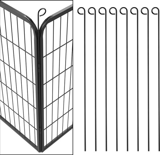 Yaheetech Puppyren 63 cm hoog, 8-delige puppyuitloop, flexibel en opvouwbaar, automatische vergrendeling, puppyrooster voor binnen en buiten, opbouw zonder gereedschap