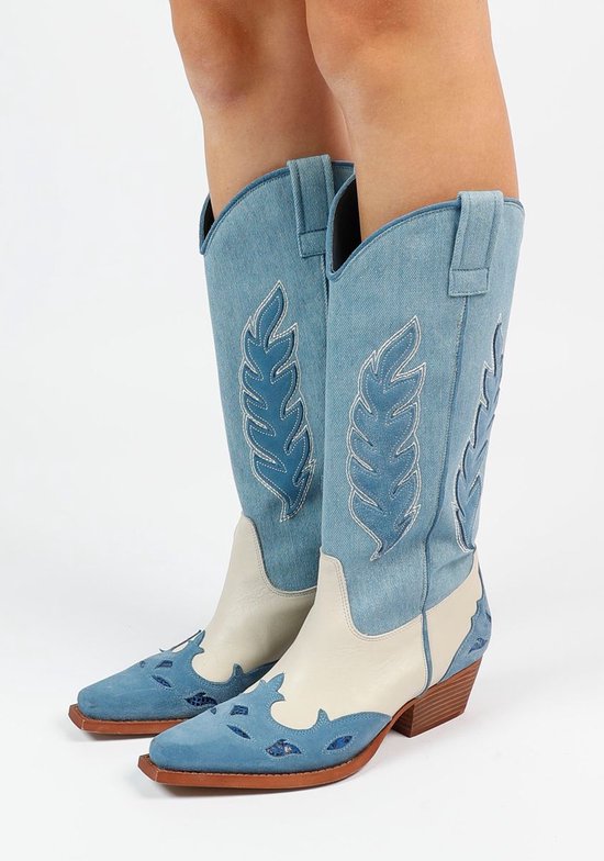 Bottes Santiag Femme San Marina Pointure 36 EU - Noir Cuir Vernis - Talon Cône Moyen - Occasion