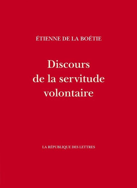 Discours de la servitude volontaire - cover