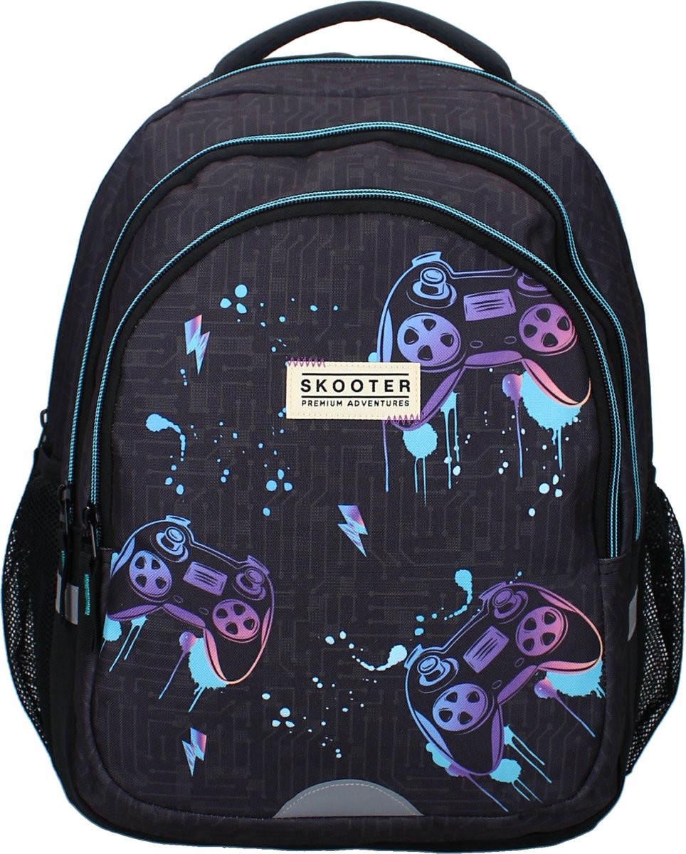 Skooter Game Face On Rugzak - Zwart - Schooltas Jongen - Gaming