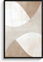 Poster in lijst - Fotolijst 80x120 cm - Posters - Bruin - Japandi - Abstract - Posterlijst zwart - Decoratie - Wanddecoratie woonkamer - Muurdecoratie slaapkamer
