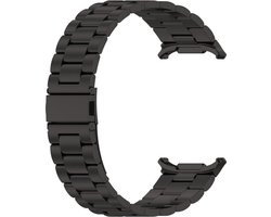 Bandje Geschikt voor Samsung Galaxy Watch Ultra - Roestvrij Staal met Schakels en Vlindersluiting - Zwart