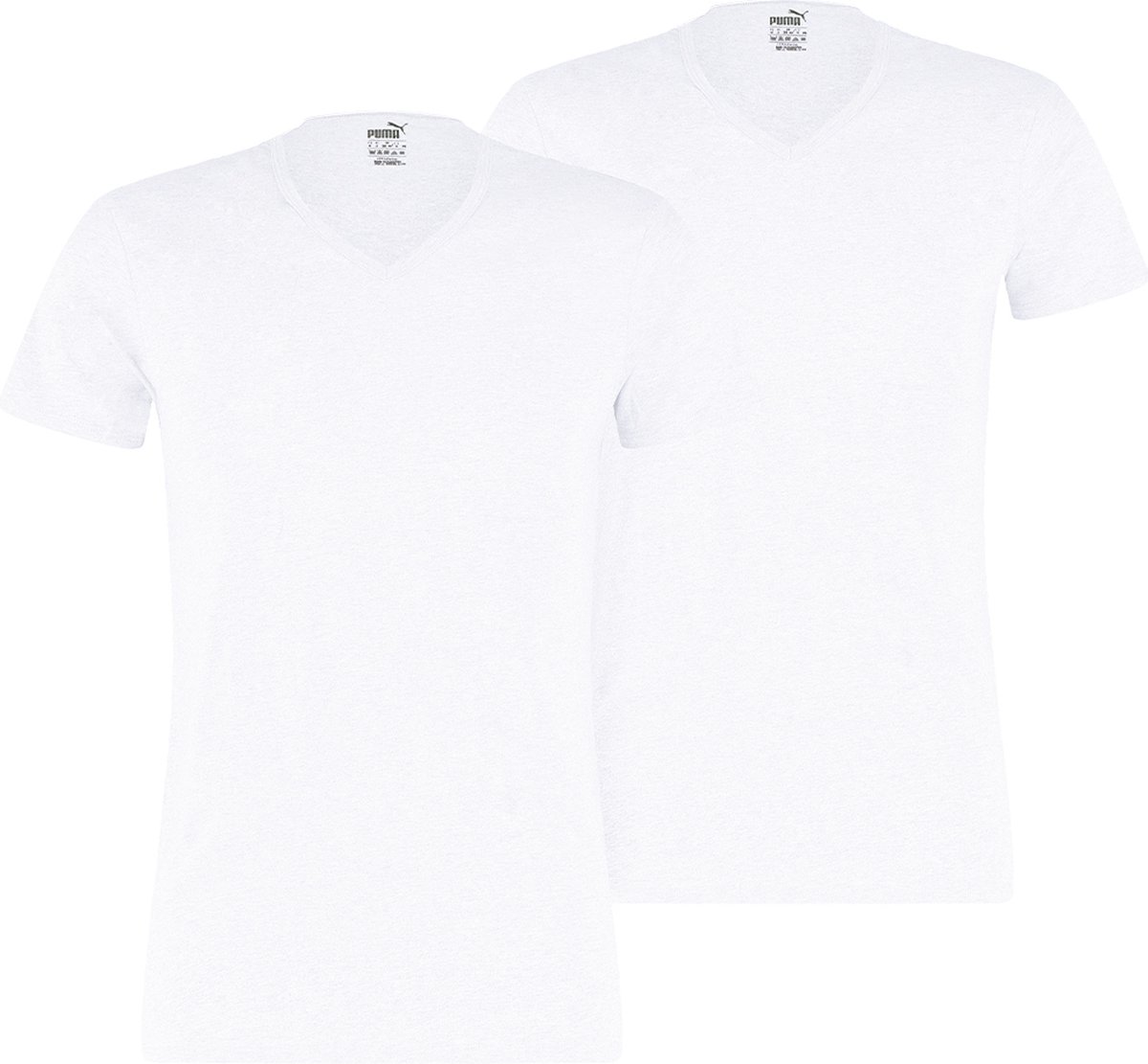 Puma 4-Pack Katoenen T-shirts V-hals Pasvorm Heren – M 701235921 Wit