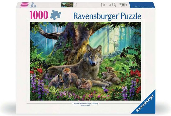 Ravensburger puzzel Familie der Wölfe im Wald - 1000 stukjes.