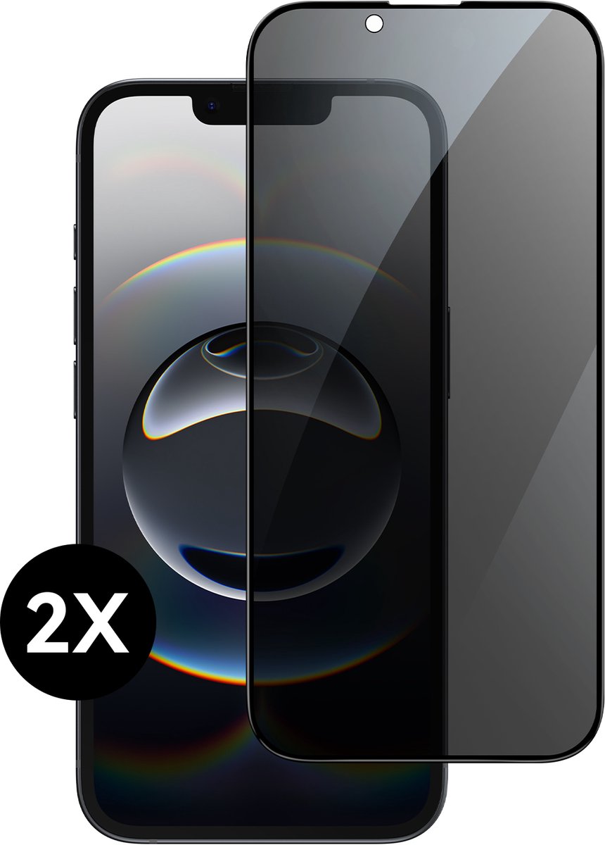 Screenprotector geschikt voor iPhone 16e Screen protector Privacy - Geschikt voor iPhone 16e Prive Screen Protector - Privacy Screen Protector geschikt voor iPhone 16e - Gehard Glas - Beschermglas - Volledig Dekkend - 2 stuks