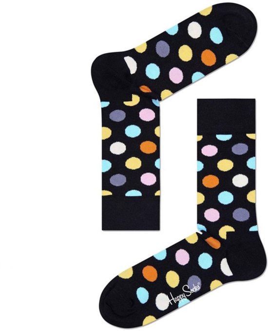 Happy Socks zwarte met gekleurde stippen maat 36-40