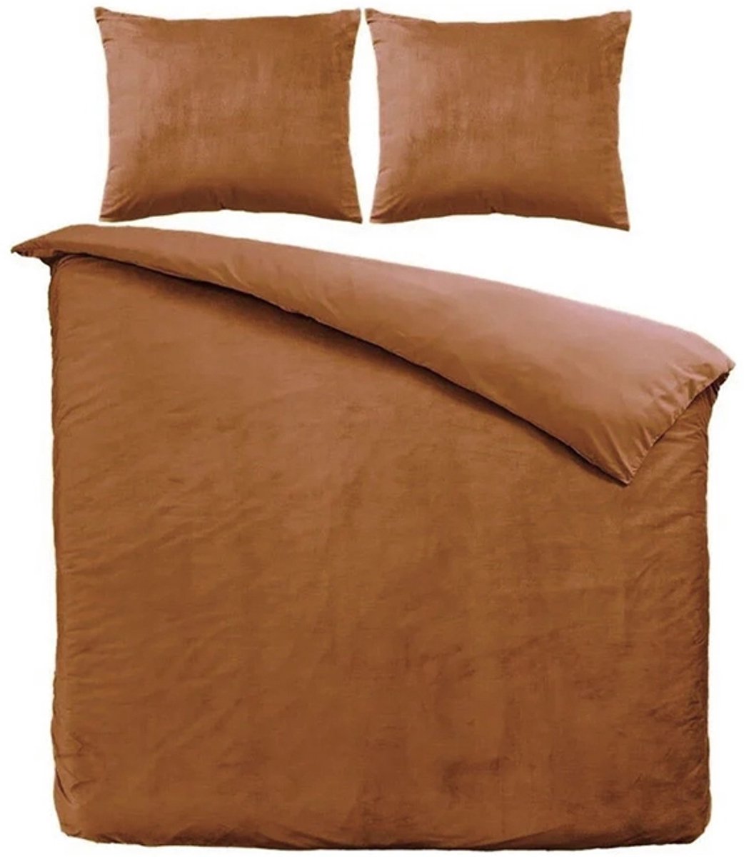 Zavelo Dekbedovertrek Velvet Comfort Brique-2-persoons (200 x 200/220 cm)