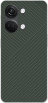 Telefoonhoesje Geschikt voor OnePlus Nord 3 hoesje - Lijnen - Abstract - Groen - Minimalistisch - Siliconen Telefoonhoesje Telefoonhoesje