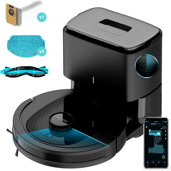 ApexArte® Robotstofzuiger met Laadstation - Robotstofzuigers Huisdieren - Stofzuiger - Zwart