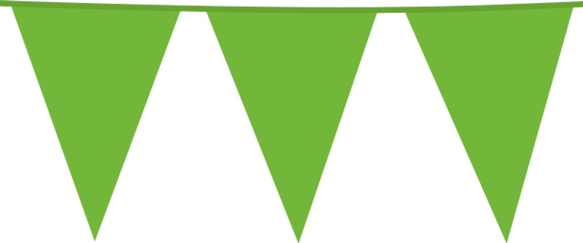 Giga Vlaggenlijn Licht Groen 30x45cm 10 meter XXL - Verjaardag Feest Party Festival Poolparty Decoratie