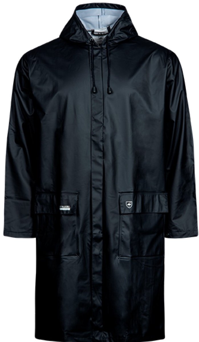 Donkerblauwe halflange regenjas van Lyngsøe Rainwear