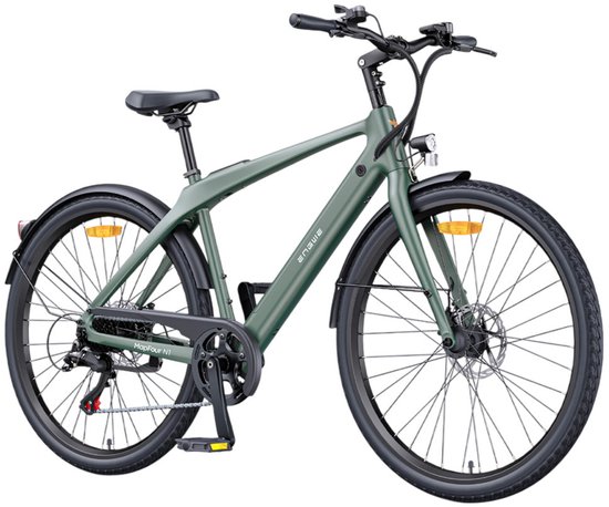 ENGWE MapFour N1 Air elektrische fiets, 250W motor, 36V 10Ah accu, 700*38C spaakbanden, 25km/h max snelheid, 100km actieradius, mechanische schijfrem voor en achter, SHIMANO 7 versnellingen, koppel sensor, LCD-kleurenscherm - Groen