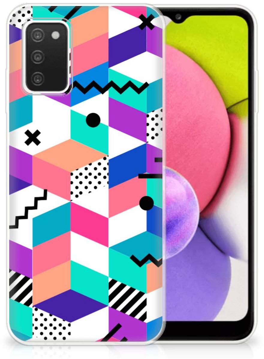 Samsung Galaxy A03S TPU Hoesje Blokken Kleurrijk