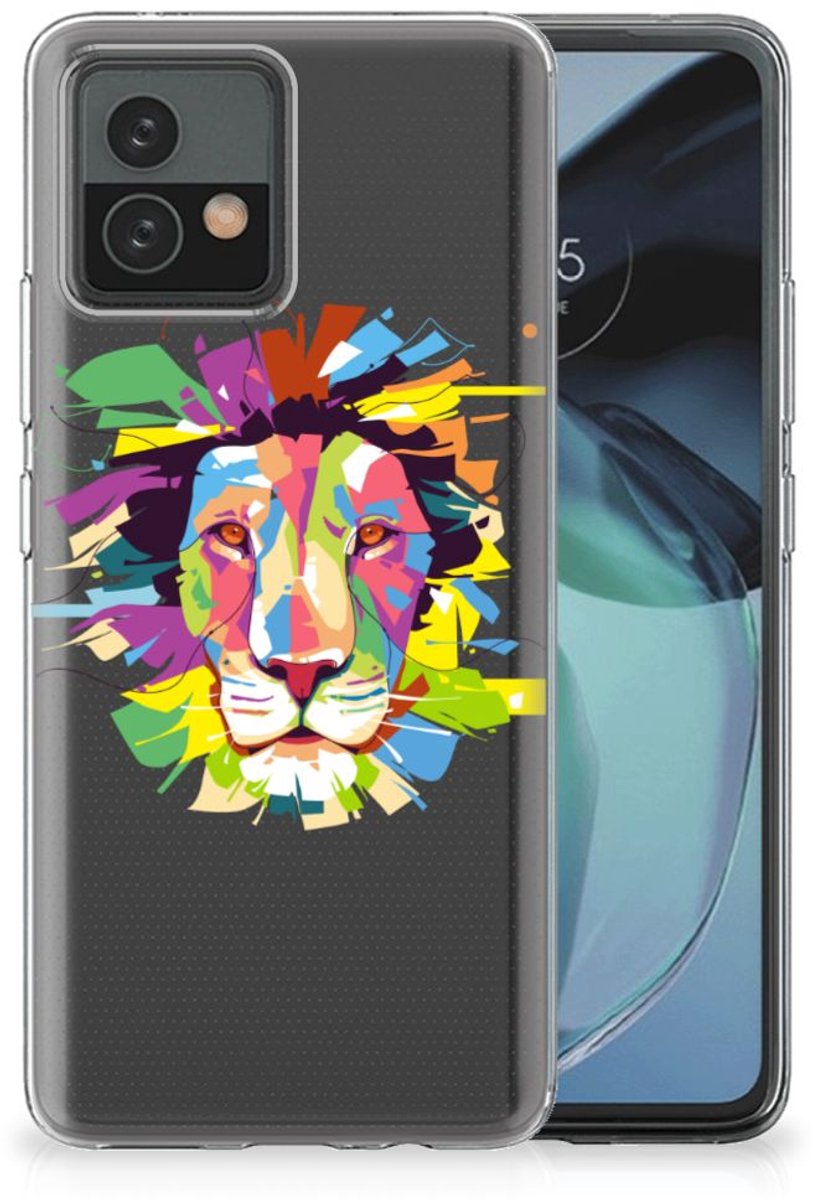 Motorola Moto G72 Telefoonhoesje met Naam Lion Color