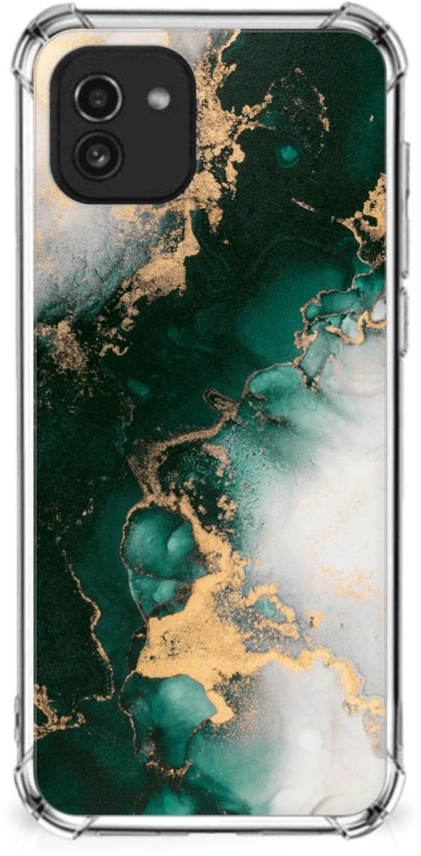 Anti-Shock Hoesje voor Samsung Galaxy A03 Marmer Groen
