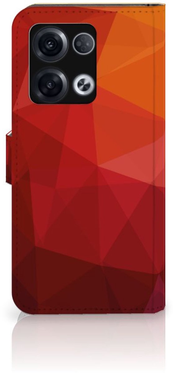 Book Case voor OPPO Reno8 Pro Polygon Red