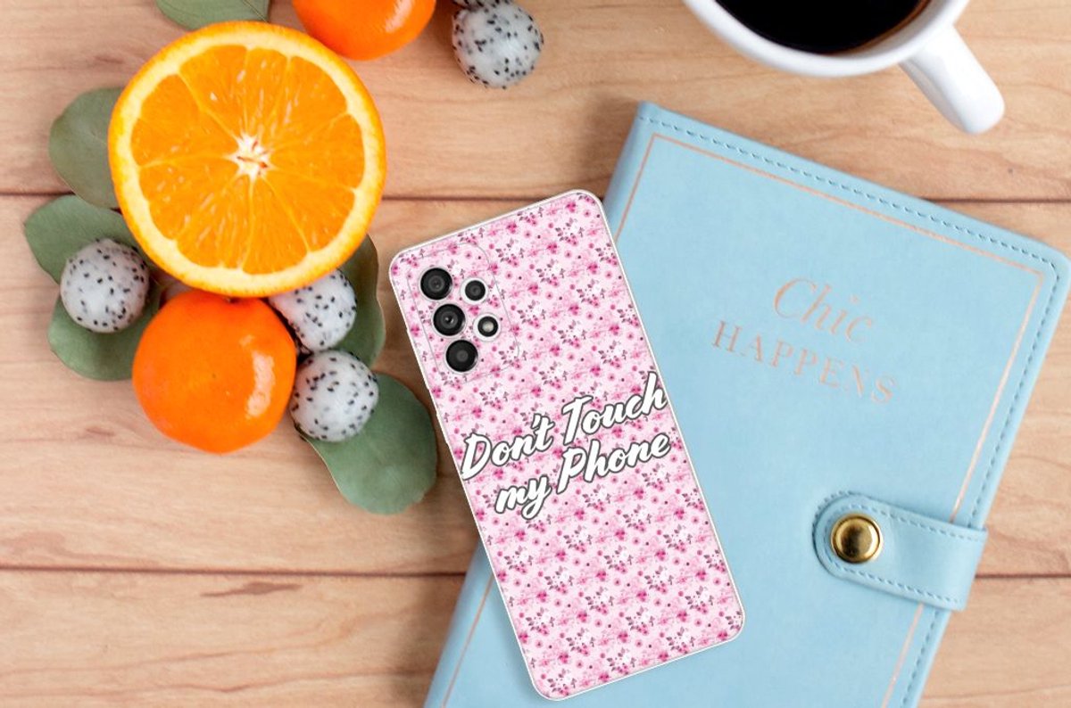 Samsung Galaxy A73 5G Silicone-hoesje Flowers Pink DTMP