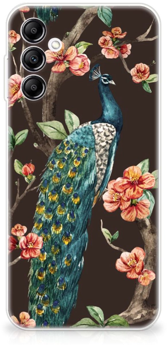 Samsung Galaxy A14 5G TPU Hoesje Pauw met Bloemen