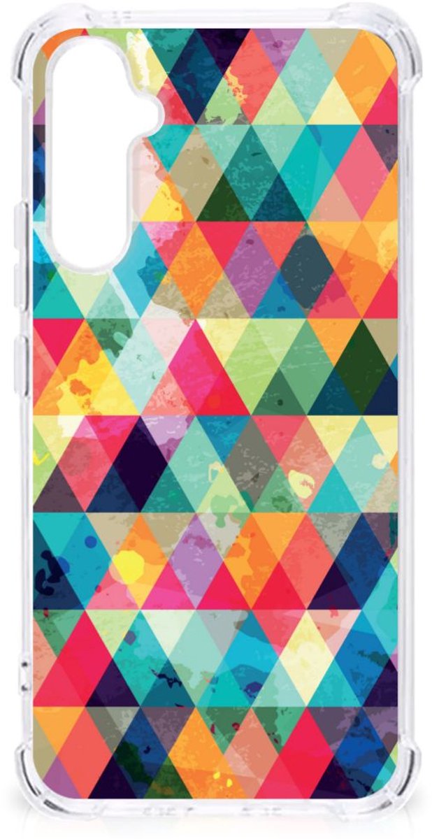 Samsung Galaxy A34 Doorzichtige Silicone Hoesje Geruit
