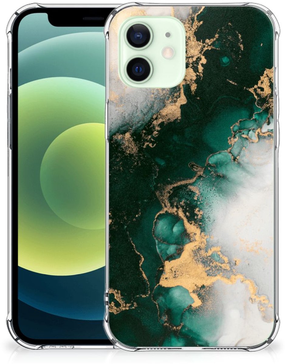 Anti-Shock Hoesje voor iPhone 12 Mini Marmer Groen
