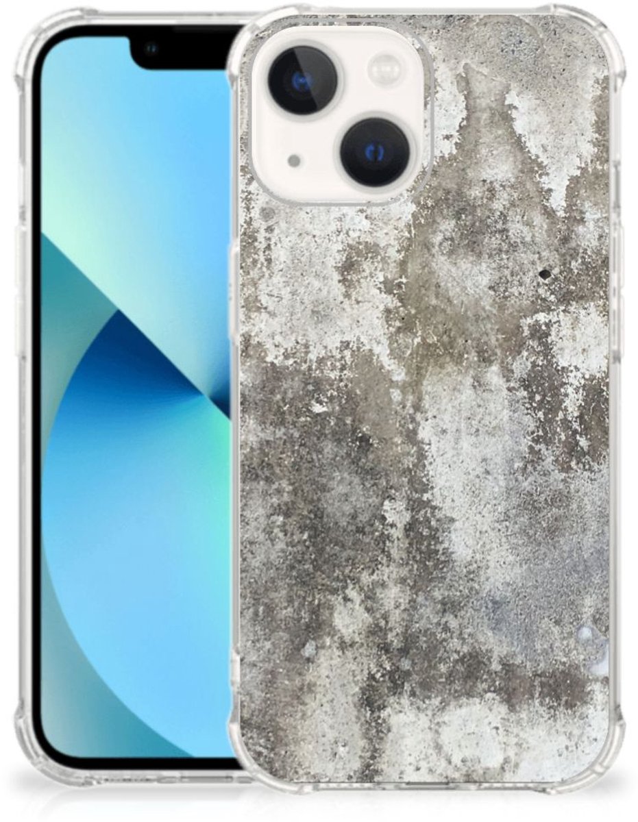 iPhone 13 mini Anti-Shock Hoesje Beton Print
