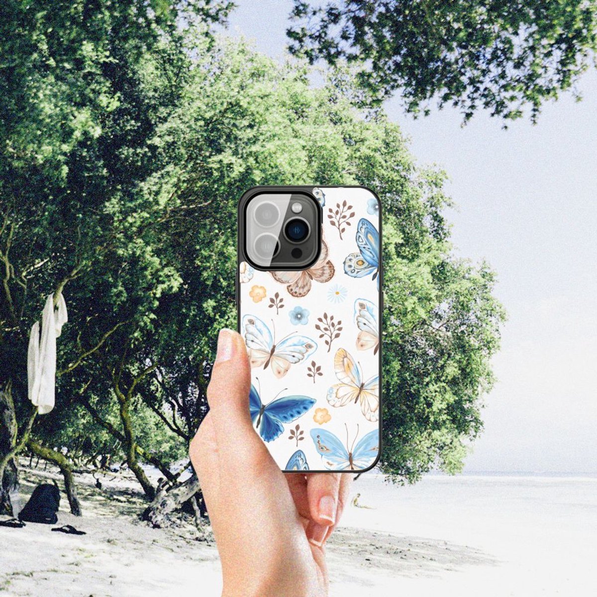 Dierenprint Telefoonhoesje voor iPhone 13 Pro Vlinder